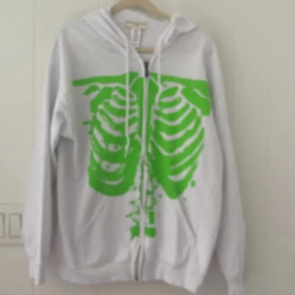 Project Social T Urban Outfitters Womens Skeleton Zip-Up Hoodie Sweatshirt S/M